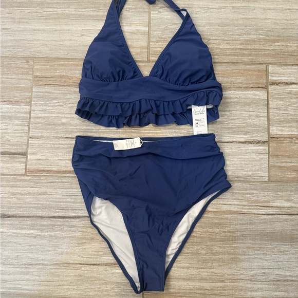 Cupshe Blue Ruffled Bikini Set - Picture 3 of 5